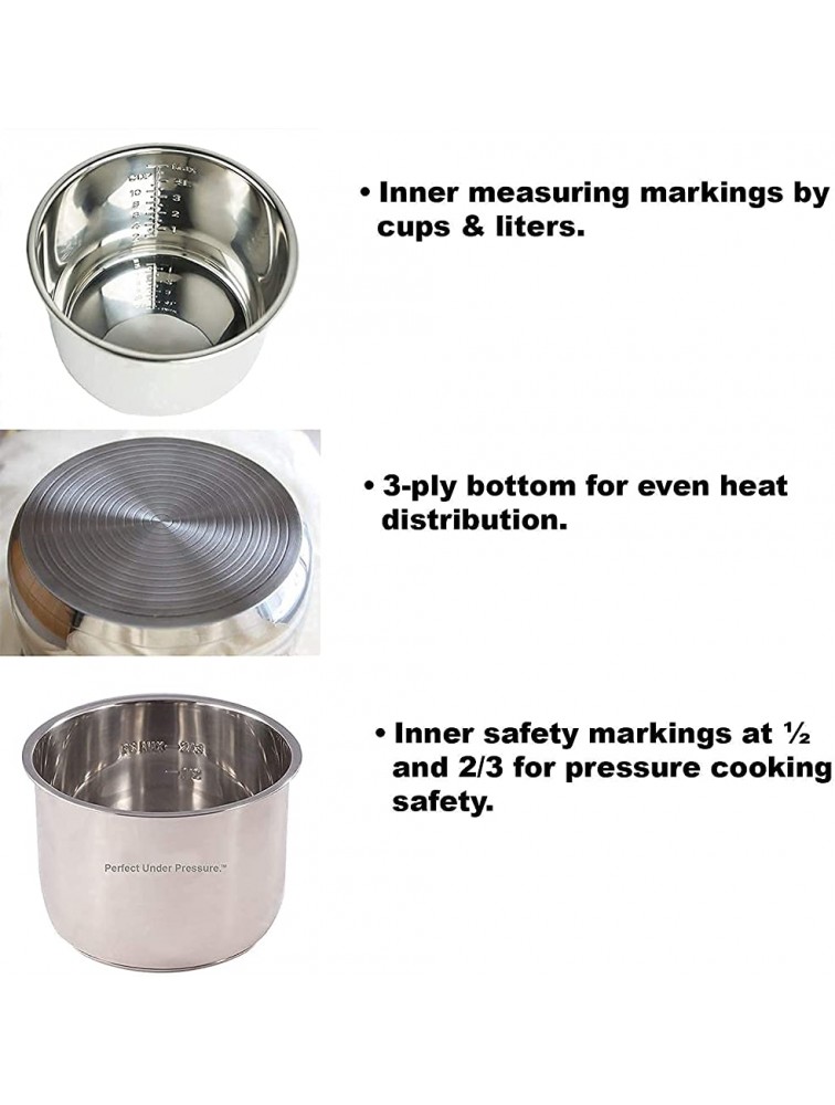 Yedi Stainless Steel Inner Cooking Pot for 6 Quart Instant Pots - BSNKBPJMH