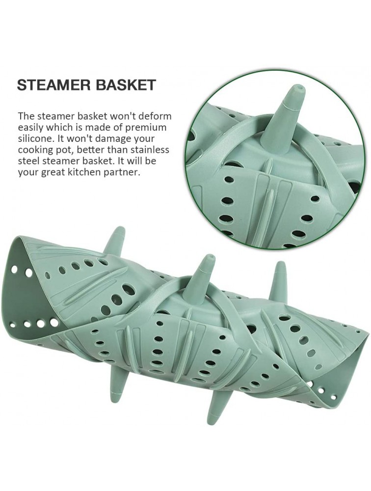 1 Pack Steamer Basket Silicone Vegetable Steamer Basket with Durable Handles & Strong Feets Compatible with 6 Qt and 8 Qt Cooking Pots - BB0UWFZXZ