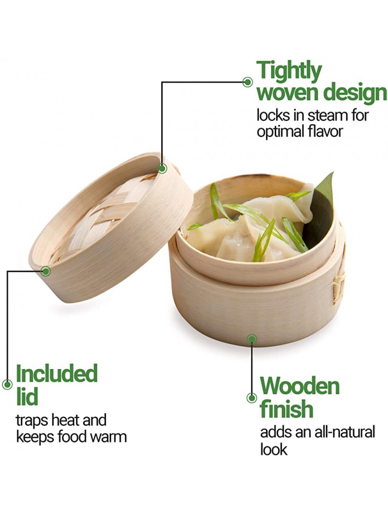 2 Ounce Mini Bamboo Steamers 100 Compostable Bamboo Dim Sum Steamers Biodegradable With Lid Natural Bamboo Dumpling Steamers Bamboo Mini For Parties Or Catering Restaurantware - BYVNDRAVZ