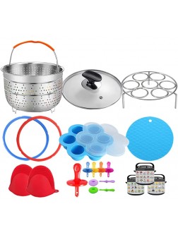 3 Quart Pressure Cooker Accessories Compatible with Instant Pot 3 Qt Only Steamer Basket Glass Lid Silicone Sealing Rings Egg Bites Mold Egg Steamer Rack and More - B6EV9AIT6