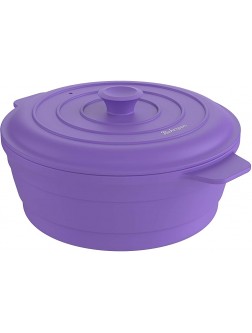 Bakerpan Silicone Round Collapsible Space Saving Pot Steamer Cooker with Lid 64 Fl oz Capacity - BCNQEQ0GQ