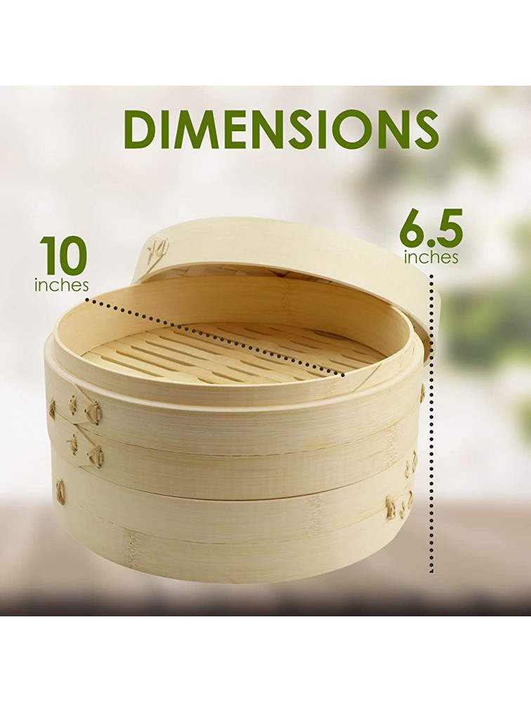 Bamboo Steamer Basket Steam Basket for Vegetables Two-Tier Baskets Multipurpose Food Steamer Sturdy Dumpling Steamer Includes Liners Quick and Easy to Use Bao Steamer - BW66C4L4W