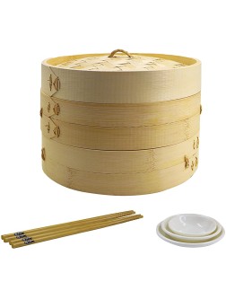 Bamboo Steamer Basket Steam Basket for Vegetables Two-Tier Baskets Multipurpose Food Steamer Sturdy Dumpling Steamer Includes Liners Quick and Easy to Use Bao Steamer - BW66C4L4W