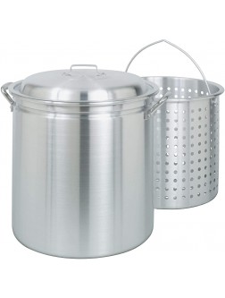 Bayou Classic 4042 42-Quart All-Purpose Aluminum Stockpot with Steam and Boil Basket - BHQ5UH0S9