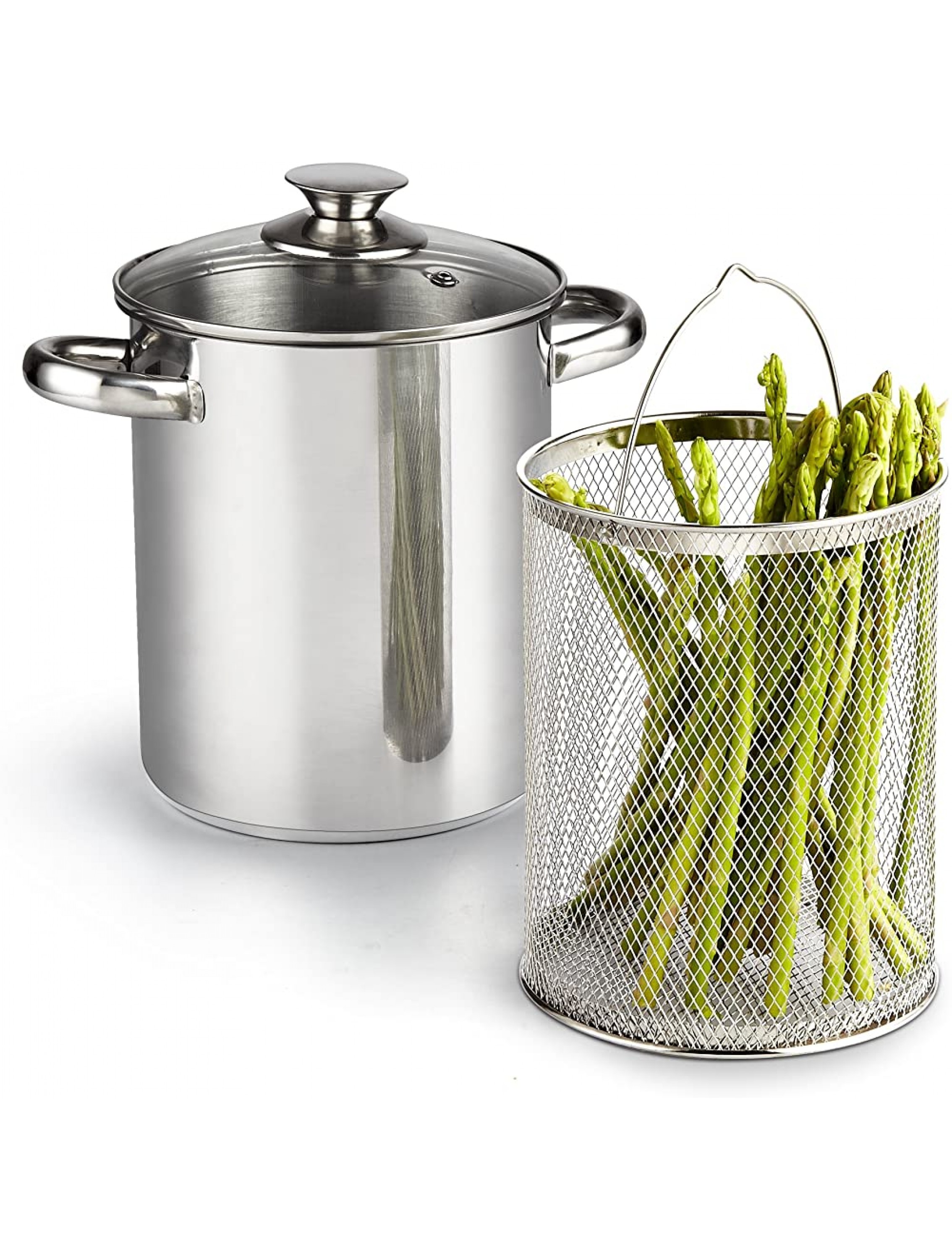 Cook N Home 4 Quart 3-Piece Vegetable Asparagus Steamer Pot Stainless Steel - B0UL0CAUI