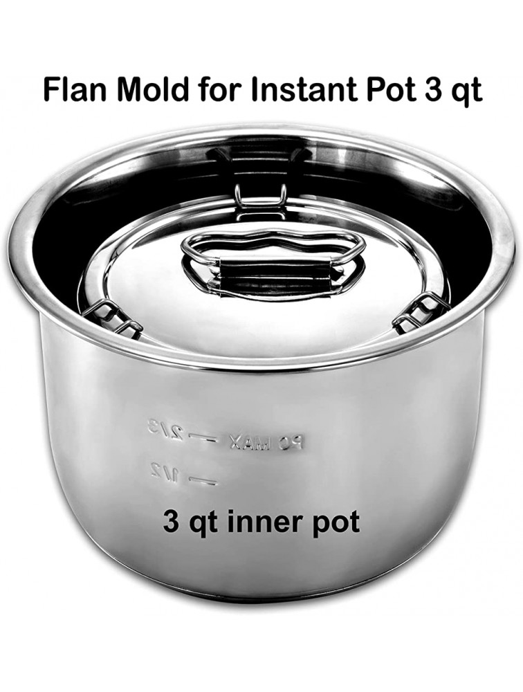 EasyShopForEveryone Stainless Steel Flan Mold 38 oz Ergonomic Handle for Easy Lifting Compatible with Instant Pot 3 qt [6qt 8qt avail] Pot in Pot Cooking Bakeware Pressure Cooker Accessories - BEPTFXO1F
