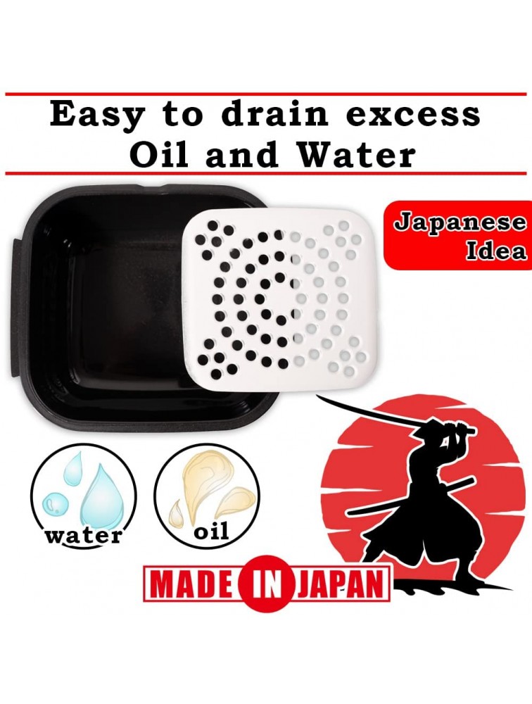 GOURLAB+ All in 1 Japanese Microwave Cookware Steamer for Cooking Bento Box BPA Free Made in Japan Black - BNMAYVLA9