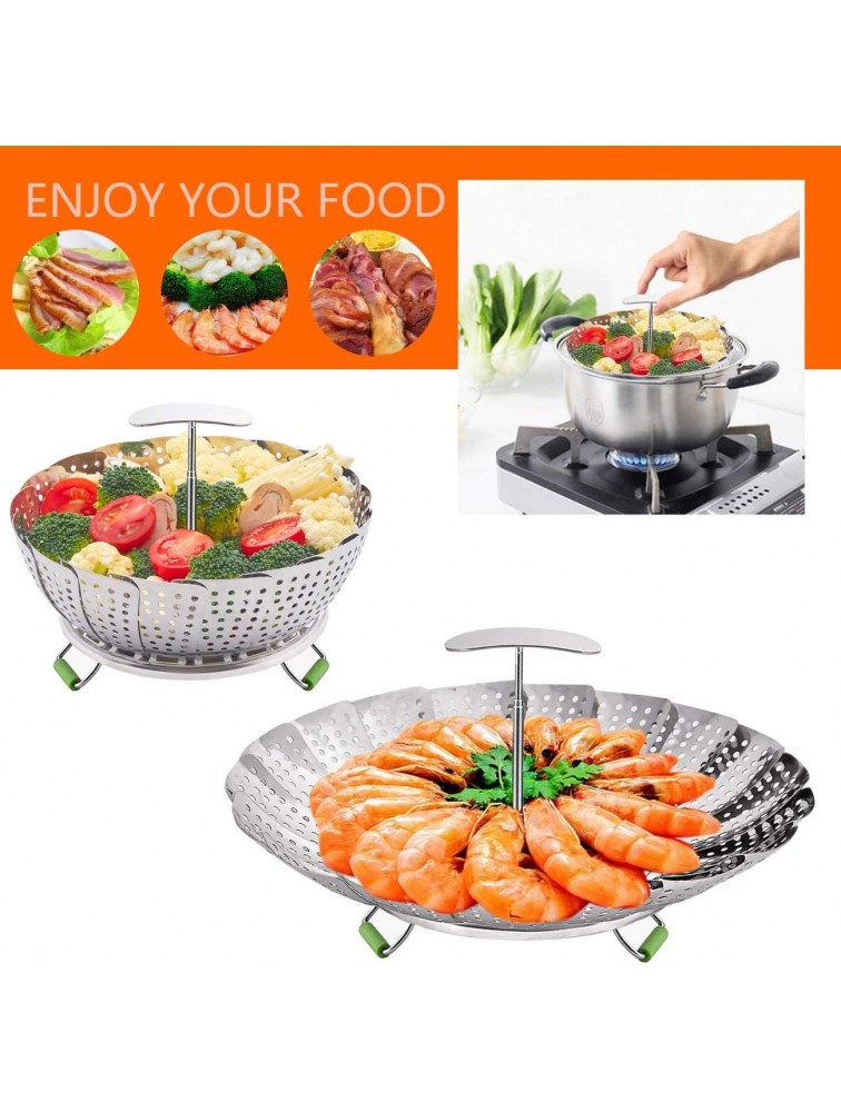 LHS Food Steamer Basket Stainless Steel Kitchen Steamer Collapsible Steamer Insert for Veggie Fish Seafood Cooking Expandable to Fit Various Size Pot 5.9 to 9.3 S - B5806FDH6