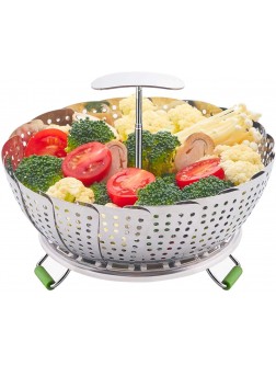 LHS Food Steamer Basket Stainless Steel Kitchen Steamer Collapsible Steamer Insert for Veggie Fish Seafood Cooking Expandable to Fit Various Size Pot 5.9" to 9.3" S - B5806FDH6