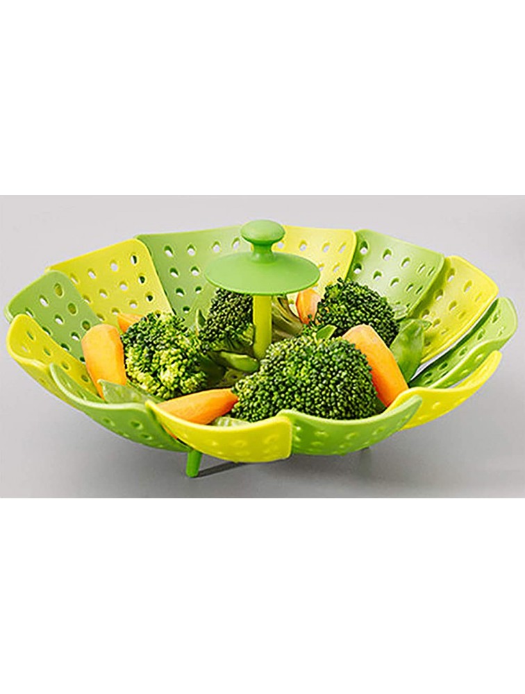 Lotus Steamer Basket for vegetable and food Mini Bakset Steamer Folding Steamer,Green,non-scratch BPA-Free Good Gift - BNA87EPVO