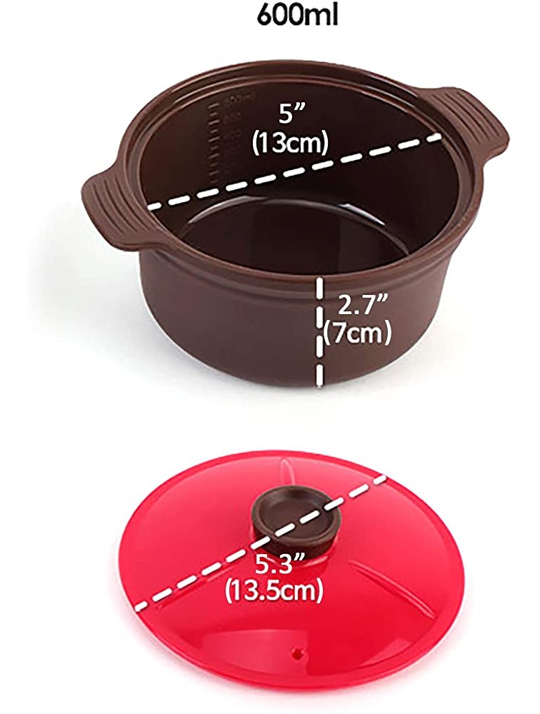 Microwave Silicone Food Steamer with Handle & Lid Set of 2 | Microwave Dishwasher & Oven Safe up to 482 °F | BPA Free 100% Toxic Free Easy to Clean | Made in Korea 20.3 Fl Oz 600ml 2.5 Cups Colored Lid - BBXP78M4L
