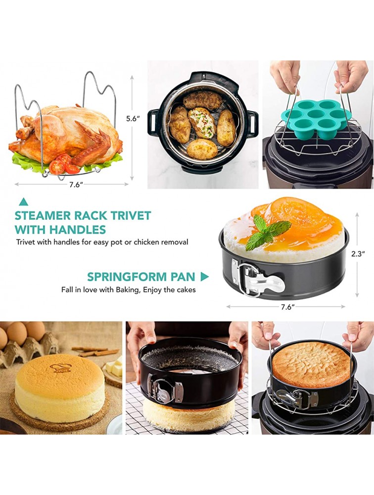 Rinerly Instant Pot Accessories,Compatible 6,8Qt Instant Pot Accessories Set-Steamers,Spring Pot,Vegetable Steamer Basket,Steamed Egg Rack,Egg Bite Mold,Kitchen Tong,Silicone Pad,Etc 90Pcs - B0D3ION1B