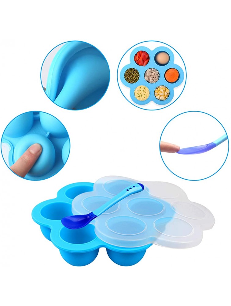 Silicone Egg Bites Mold Set of 4 Steamer Rack with Heat resistant Handle and Spoon,Reusable Sous Vide Egg Poacher with Lid Fits Instant Pot 5,6,8 qt Pressure Cooker - B4UPOWJP9