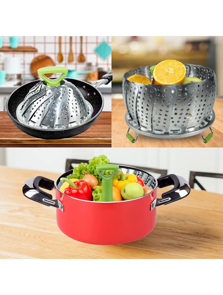 Stainless Steel Vegetable Steamer Basket for Cooking Food Steamer Basket with Removable Center Handle for Veggie Seafood Cooking mobzio Folding Expandable Steamer Basket Fit Various Size Pot - B79CG142E