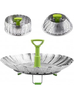 Vegetable Steamer Basket Stainless Steel Folding Steamer with Extending Removable Center Handle Insert for Veggie Seafood Cooking to Fit Various Size Pot 5.1" to 9", - BD7JO6N5D