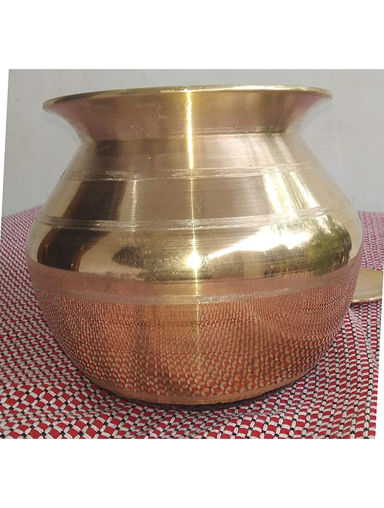Gayatri Bronze Pot for Cooking Food Rice Making Vessel Traditional Handi Cookware Ideal for Preparing Pongal Upma Capacity Weight 2 KG - B1H5B7ZD9