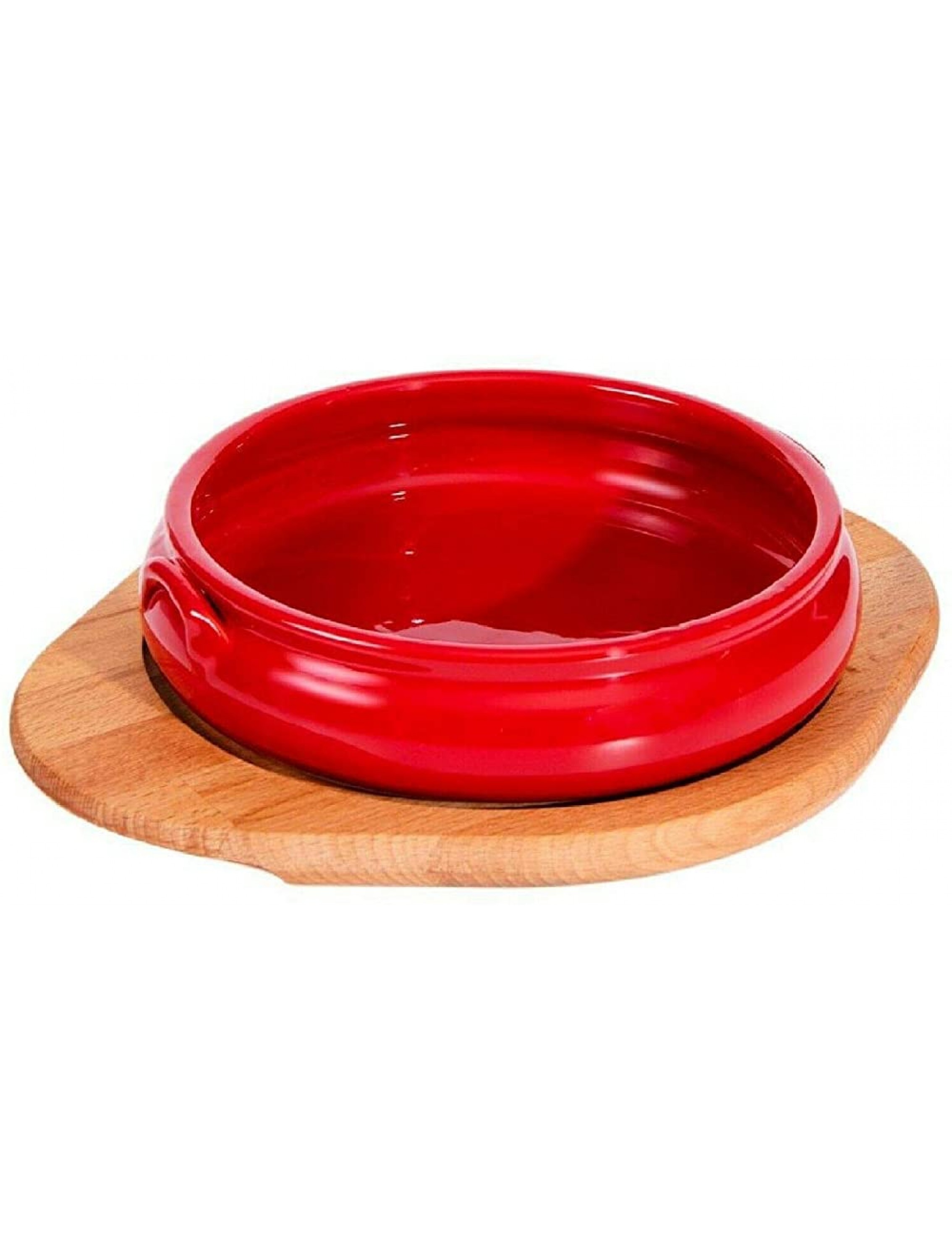 497 Clay Meat Pan with Trivet Terracotta Paella Pan Red 8.8 Inch – WQ01 - B9SF3PEJD