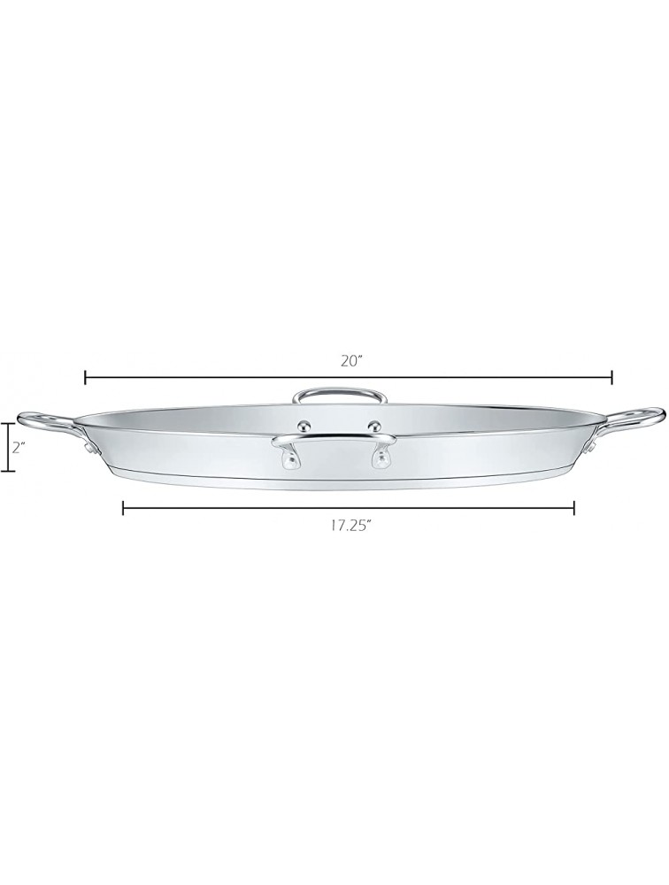 CONCORD Premium Stainless Steel Paella Pan with Heavy Duty Triply Bottom 20 50 CM - B745RP4X3