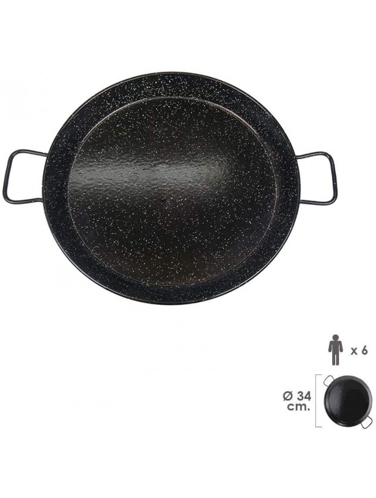 Garcima La Ideal Enamelled Steel Paella Pan 34cm - BLRVCFQ6G