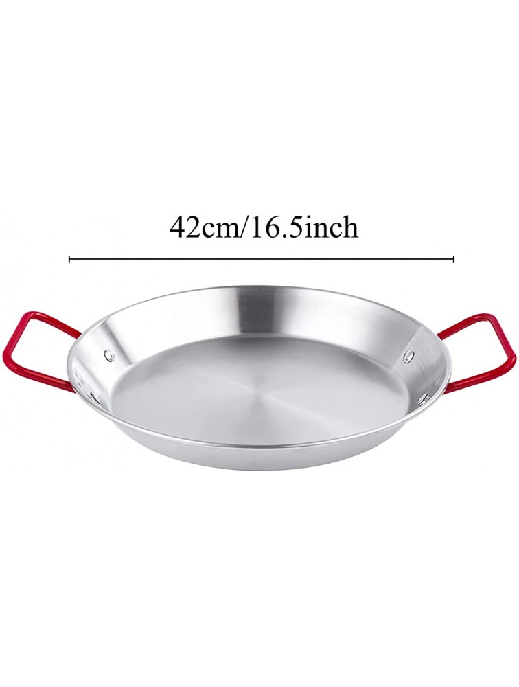 MANO 42cm Paella Pan 17 Inch Nonstick Stainless Steel Skillet for 10 Serving Outdoor Grill Pan Cooking Pan with Handle for Home Kitchen Restaurant - BKYKBK3GI