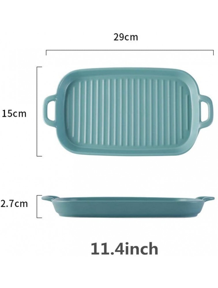 Multi Baker Dish Multifunction Ceramic Glaze Bakeware Durable Porcelain Double Ear Handle Baking Dish For Cooking Baking Pan Color : White Size : 11.4inch - B9KLYFBQK