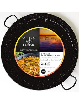 Paella Pan Enamelled Carbon Steel 22 Inches 55cm up to 16 Servings - B56BR1XPZ