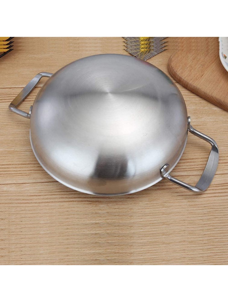 Professional Non-Stick Stainless Steel Paella Pan Widened Handle Non-Slip Bottom Universal for All Heating Sources for Home,Restaurant-Silver||18cm - BHHOBPKLT
