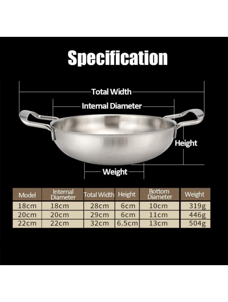 Professional Non-Stick Stainless Steel Paella Pan Widened Handle Non-Slip Bottom Universal for All Heating Sources for Home,Restaurant-Golden||18cm - B6DMBV9BG