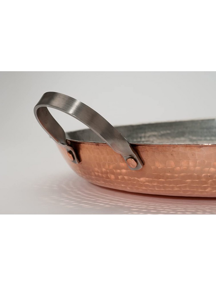 Sertodo Copper Alicante Paella Cooking Pan with Stainless Steel Handles Hand Hammered 14 Gauge 100% Pure Copper 18 - BXN1LOS30