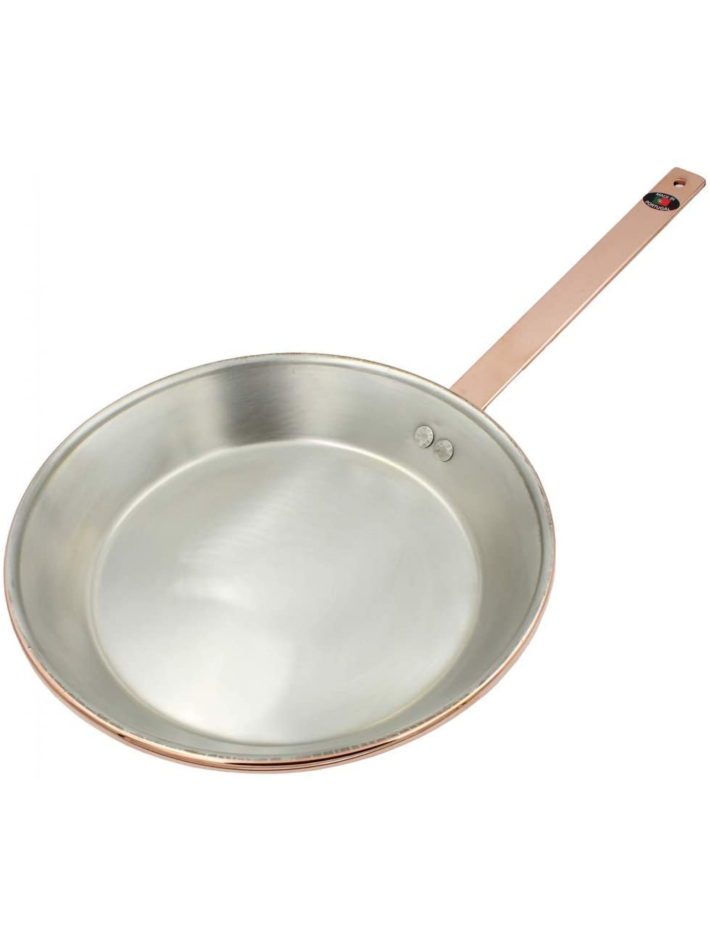 Traditional Copper Frying Pan Paella Pan Paellera With Handle Made In Portugal 12.5 Diameter - BS3IOHJ22