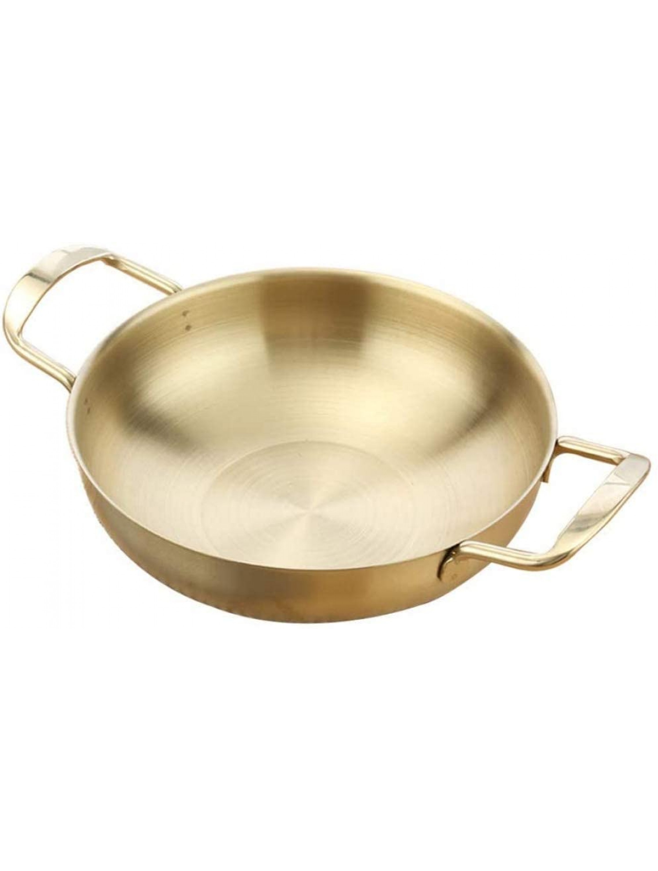 TSTSM Professional Non-Stick Stainless Steel Paella Pan Widened Handle Non-Slip Bottom Universal for All Heating Sources for Home,Restaurant-Golden||20cm - BPRT4I1ES