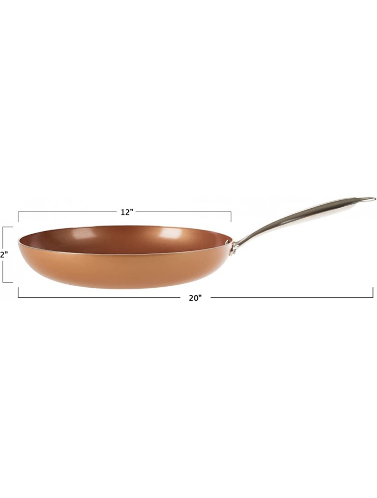 12 inch Double Layer Non-stick Frying Pan with Copper Colored Finish-Saute Omelet Skillet Dishwasher Safe Allumi-shield Cookware by Classic Cuisine - B0WKM6P4L
