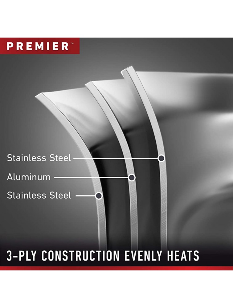 Calphalon 2029620 Premier Stainless Steel 10-Inch Frying Pan Silver - B6B86RL2M