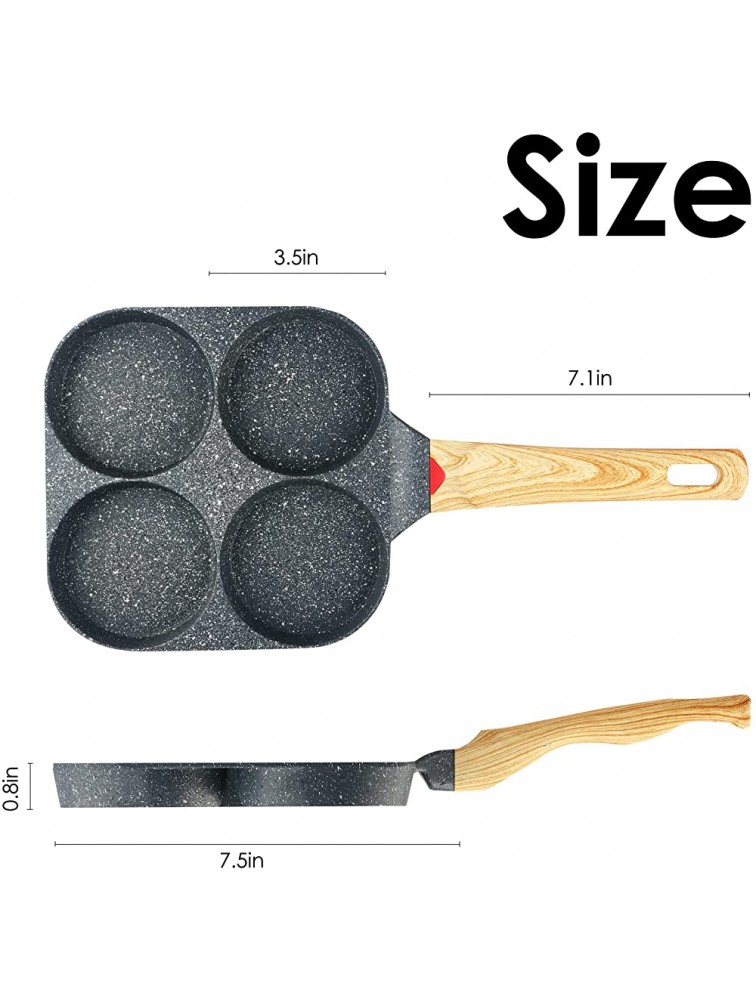 FECILA Egg Frying Pan Non Stick 4-Cup Fried Pan Aluminum Cooker with Spatula and Brush Pancake for Breakfast Easy to Clean Even Heating - BOW7KSUL2