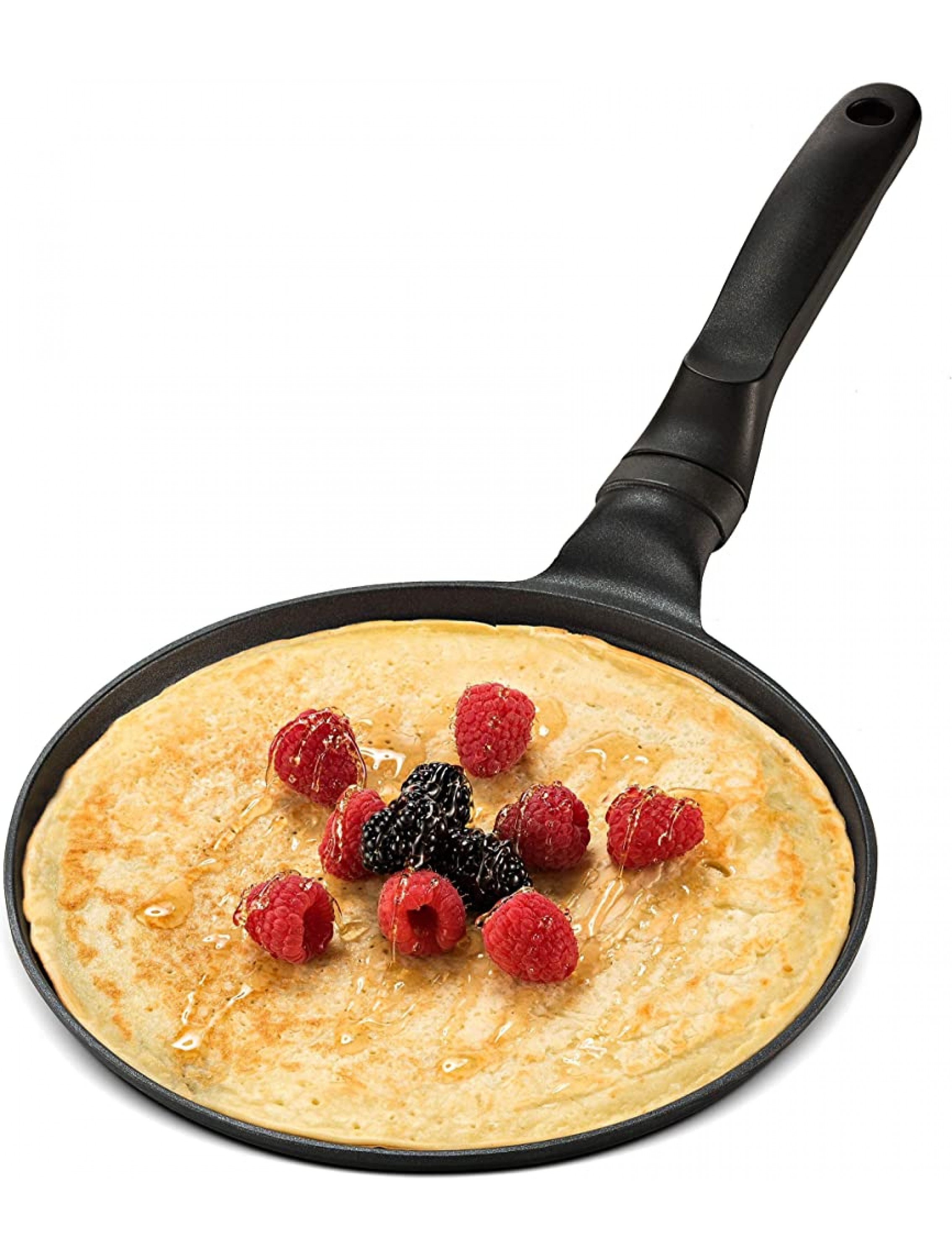 GOURMEX Black Induction Crepe Pan With PFOA Free Nonstick Coating | Ideal Induction Pan for Egg Omelet and Flat Pancake | Cookware Compatible With All Heat Sources | Dishwasher Safe 9.5 - BZ70G3IW3