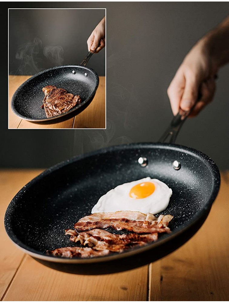GRANITESTONE 11 Inch Frying Pan Nonstick Skillet Scratchproof Fry Pans Diamond Infused Coating No-warp Mineral-enforced Cookware Dishwasher Oven Safe PFOA-Free Kitchenware As Seen On TV - BKK3LDH8Y