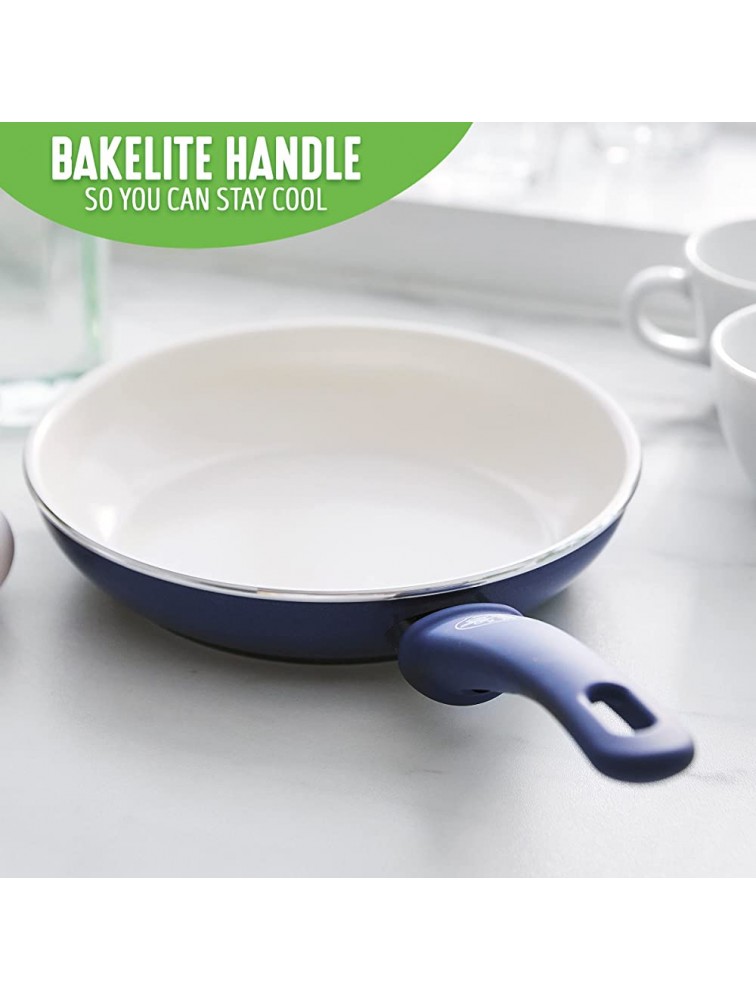 GreenLife Soft Grip Healthy Ceramic Nonstick 8 Frying Pan Skillet PFAS-Free Dishwasher Safe Blue - BDUVME44O