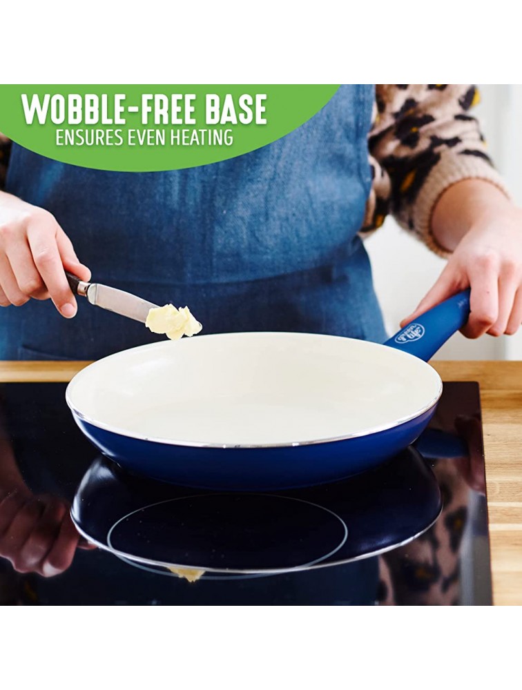 GreenLife Soft Grip Healthy Ceramic Nonstick 8 Frying Pan Skillet PFAS-Free Dishwasher Safe Blue - BDUVME44O