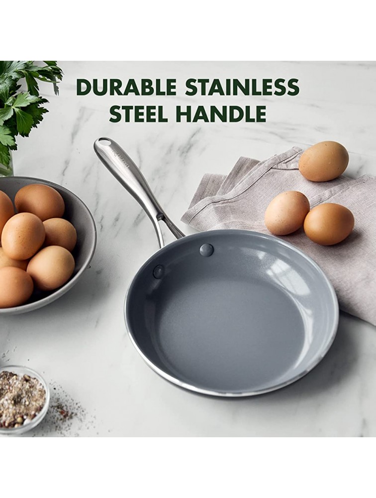 GreenPan Swift Healthy Ceramic Nonstick 8 Frying Pan Skillet Stainless Steel Handle PFAS-Free Dishwasher Safe Oven Safe Black - BRDZTE5E0