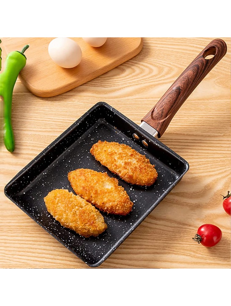 Japanese Omelette Pan 7.6” x 5.7”Non-Stick Tamagoyaki Egg Pan Small Frying Pan with Anti Scalding Handle，Rectangle Small Frying Pan with Silicone Spatula & Brush - BWK37Y156