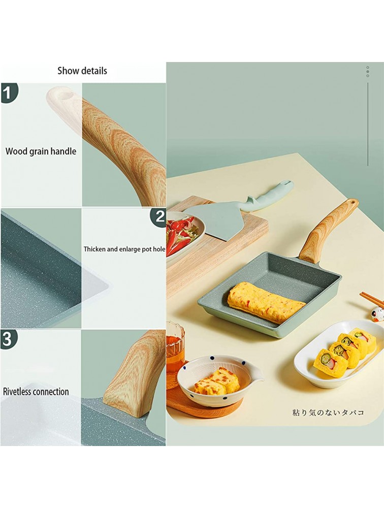 Japanese Omelette Pan Nonstick Tamagoyaki Egg Pan,Retangle Small Frying Pan,with Silicone Spatula & Brush,Non-Stick Coating PFOA Free 20 x 15 cm - BYVO1LY3S
