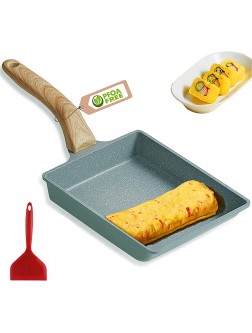Japanese Omelette Pan Nonstick Tamagoyaki Egg Pan,Retangle Small Frying Pan,with Silicone Spatula & Brush,Non-Stick Coating PFOA Free 20 x 15 cm - BYVO1LY3S