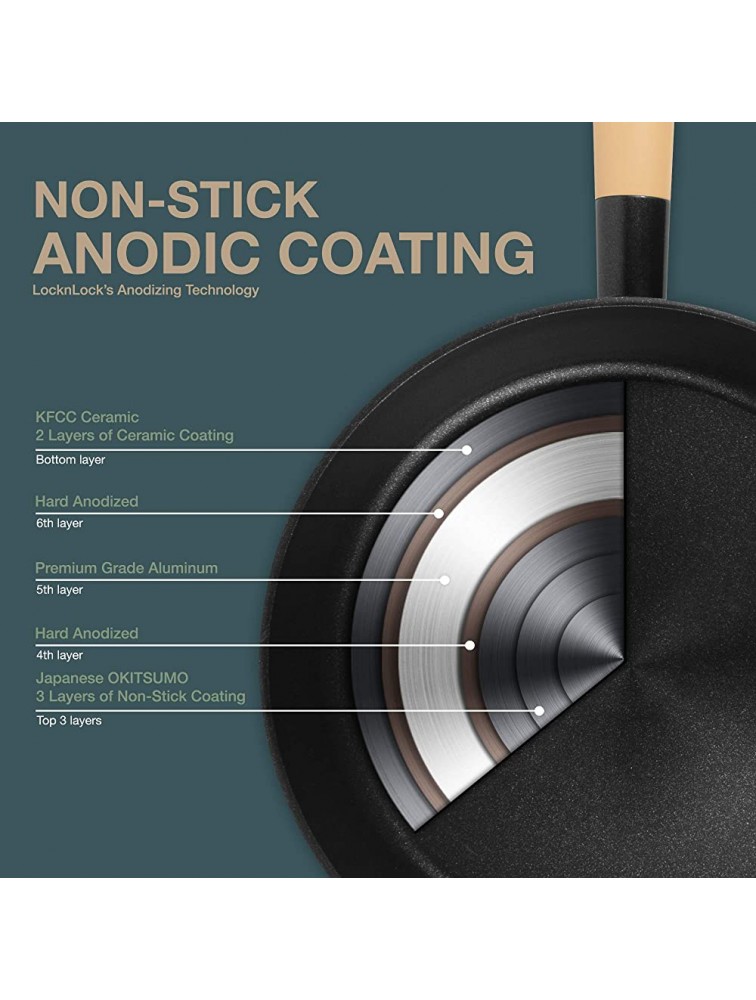 LOCK & LOCK Minimal Cast Aluminum Nonstick Frying Pan 11-Inch Black - B3ZLQA357
