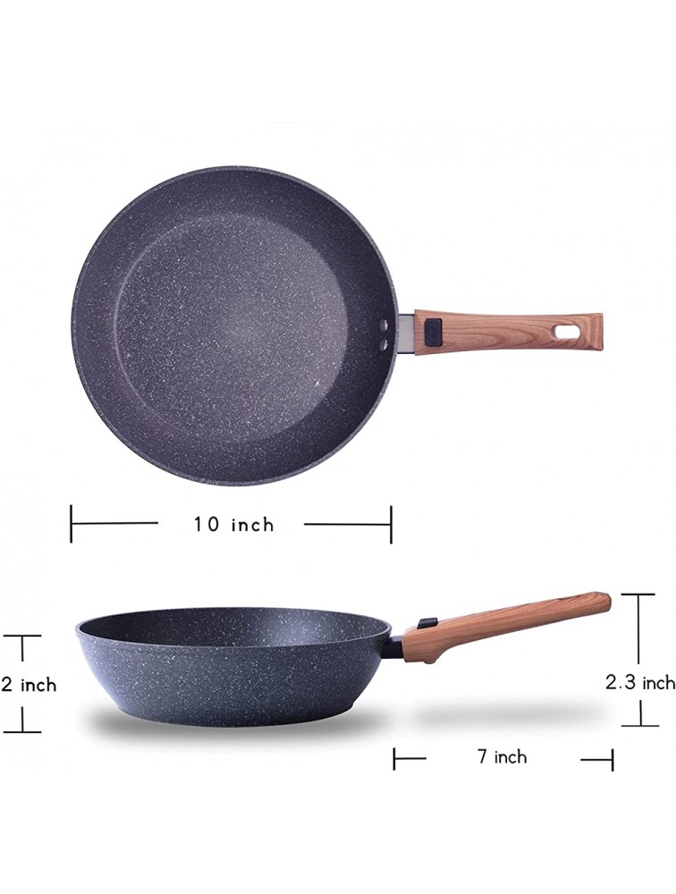 Muyrico Frying Pan Skillet Non Sticking Frying Pans for Cooking Granite Coated Pans with Detachable Handle ，induction Compatible PFOA Free（10 Inch） - BW9OQ0WFG