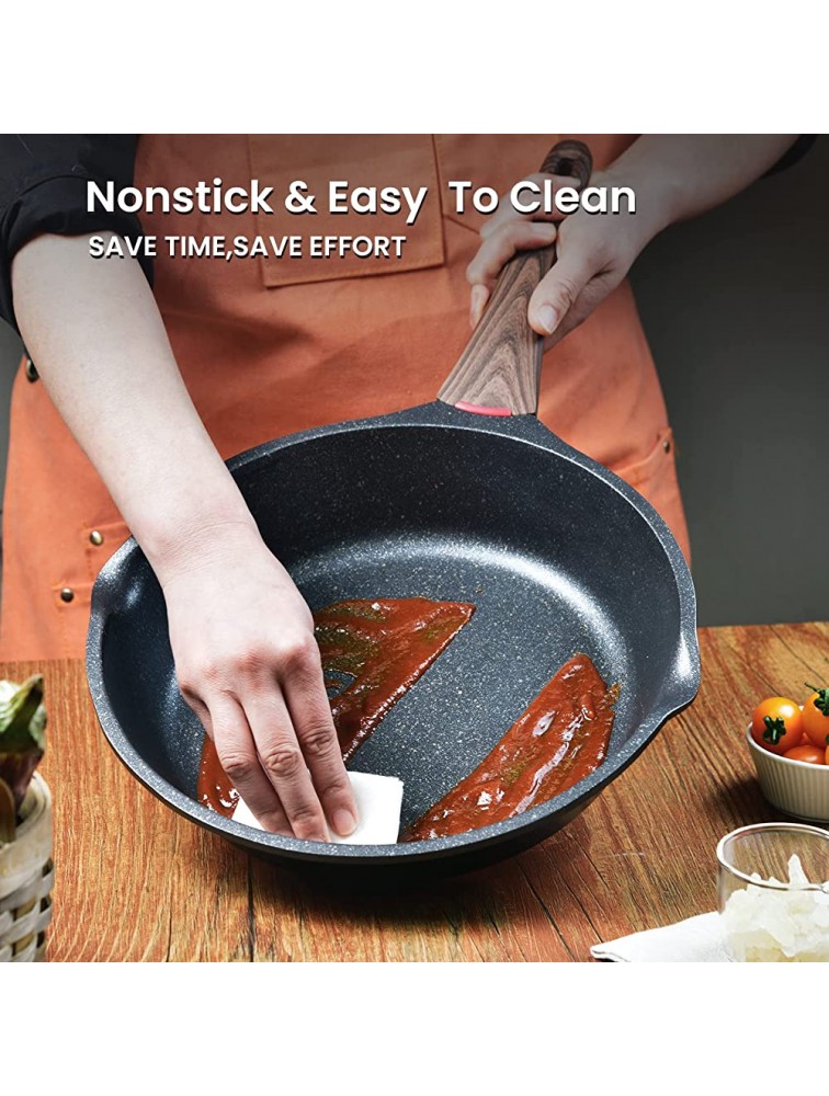Nonstick Frying Pan with Lid DIIG Omelette Pan Skillets for Cooking 11 Large Deep Saute Pans Woks & Stir-fry Pans for Gas Electric Stove Induction Top11+Lid - B7BVCH0CZ