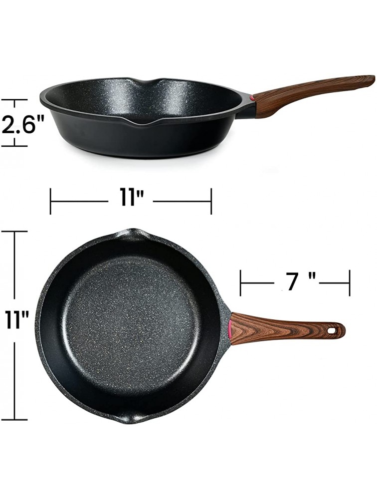 Nonstick Frying Pan with Lid DIIG Omelette Pan Skillets for Cooking 11 Large Deep Saute Pans Woks & Stir-fry Pans for Gas Electric Stove Induction Top11+Lid - B7BVCH0CZ