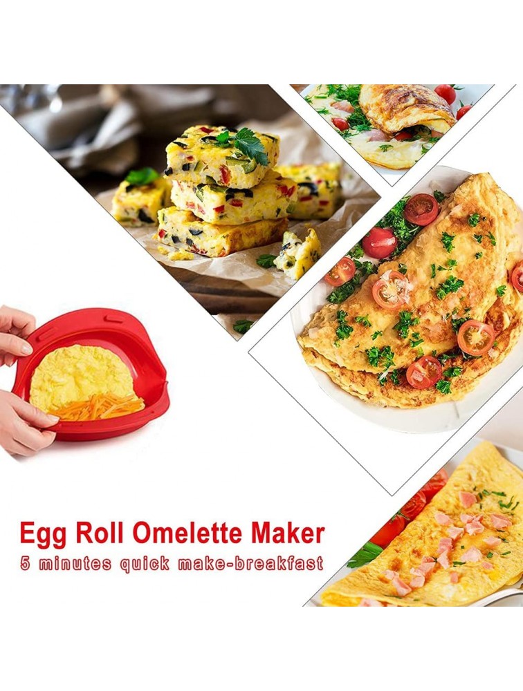 Silicone Omelette Maker Oven Non Stick Omelet Maker Microwave Omelette Maker Foldable Egg Roll Baking Pan Omelette Tool For Quick Easy Breakfast - BAEH1E5RC