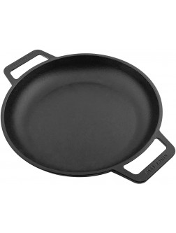 Victoria Cast Iron Round Skillet with Double Loop Handles Seasoned with 100% Kosher Certified Non-GMO Flaxseed Oil 10 Inch Black - BIKCXZNIV