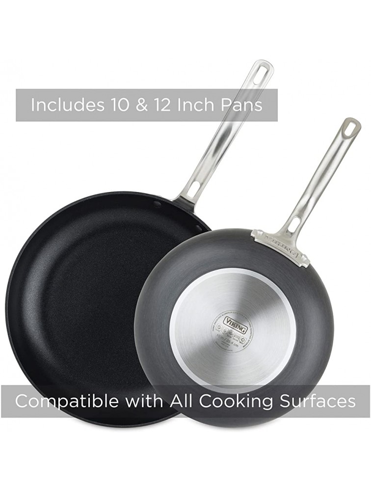 Viking 40051-1182-1012 Hard Anodized Nonstick Fry Pan Set 10 Inch and 12 Inch Gray - BX7SJ618X