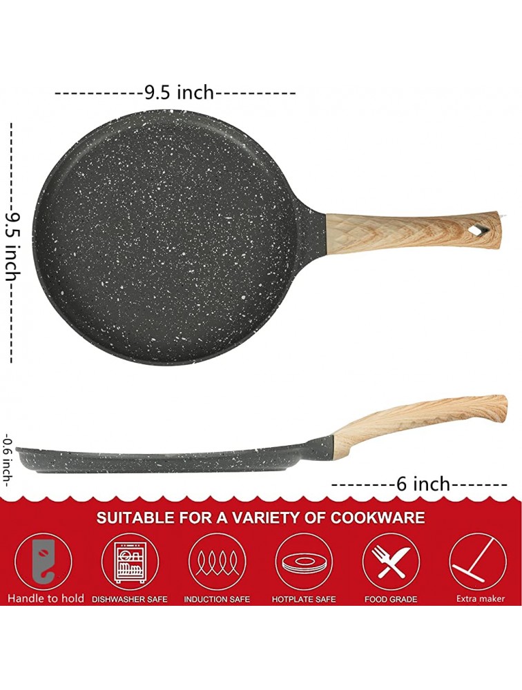 9.5 Inch Nonstick Crepe Pan with Spreader Induction Compatible PFOA & PTFEs Free - BZ95J044K